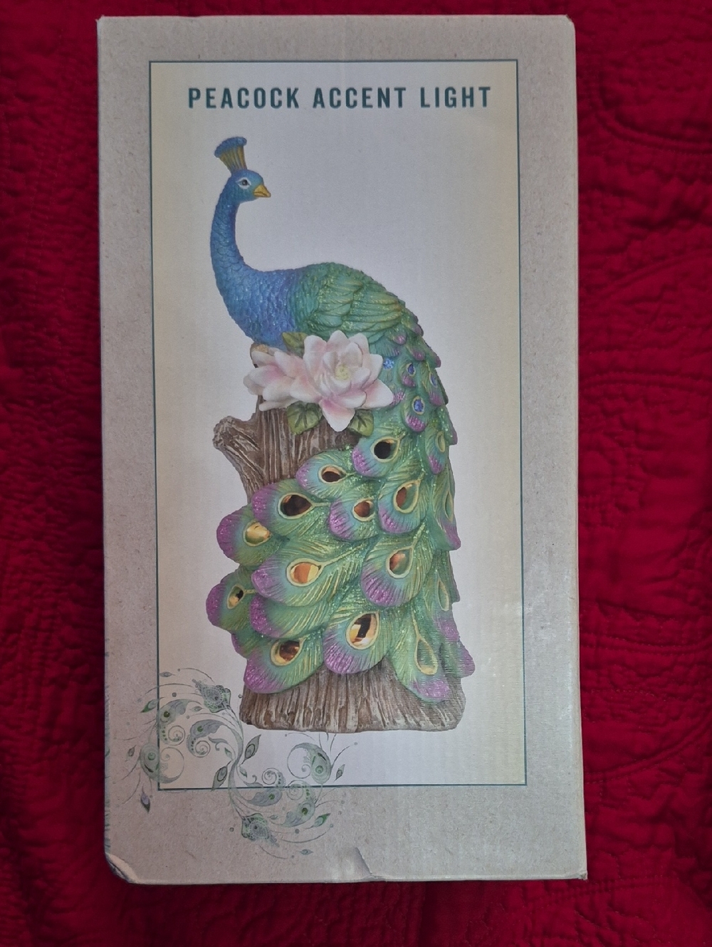 Cracker Barrel Peacock Accent Light in Green, Blue, Purple